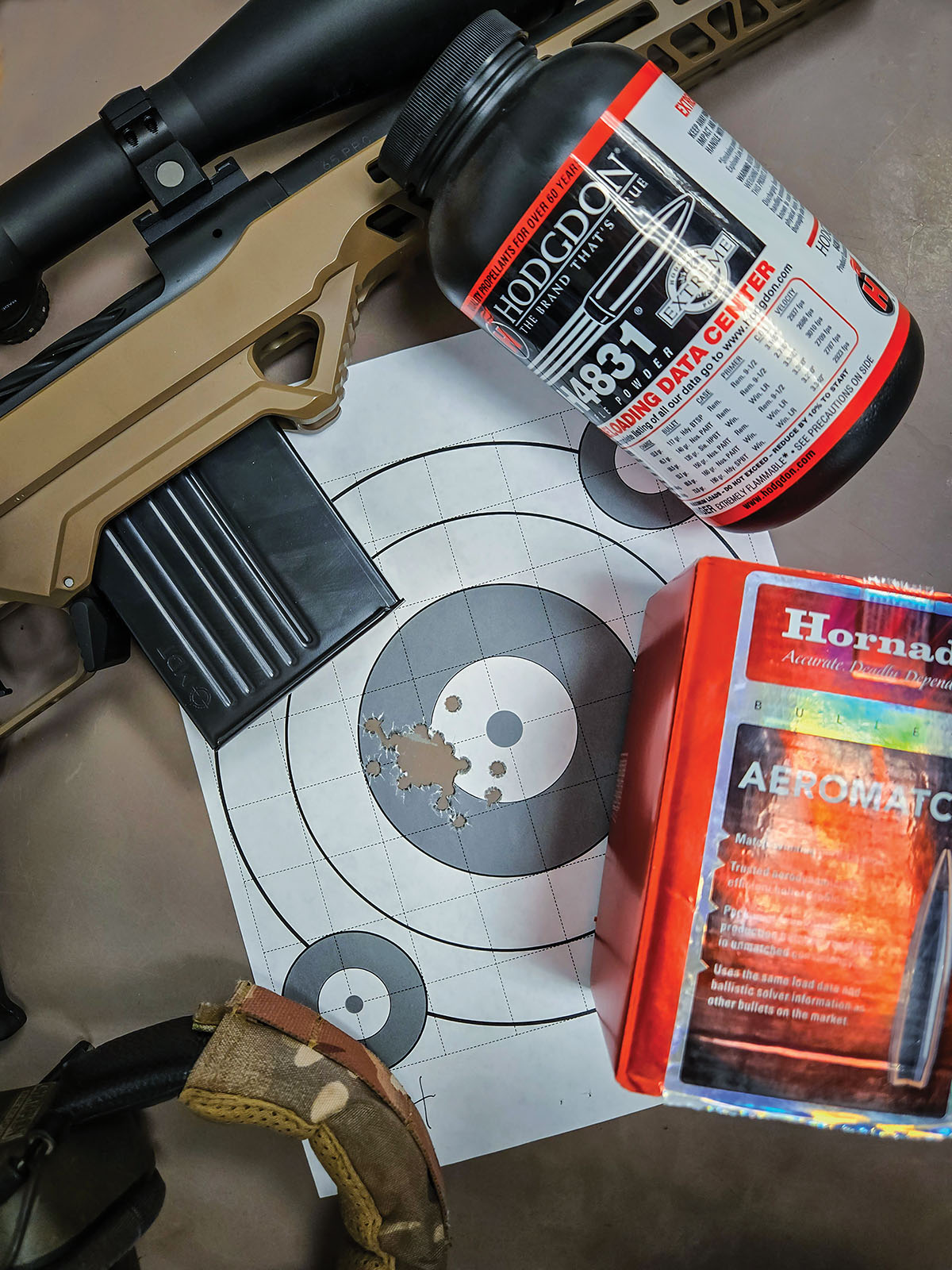 Perhaps the most impressive part of testing was the 30-round group fired in a single string, starting with a cool barrel and not stopping until the 30th round was on target. The group measured out to 1.93 inches with a mean radius of just .45 inches using Hodgdon powder and Hornady AeroMatch bullets.